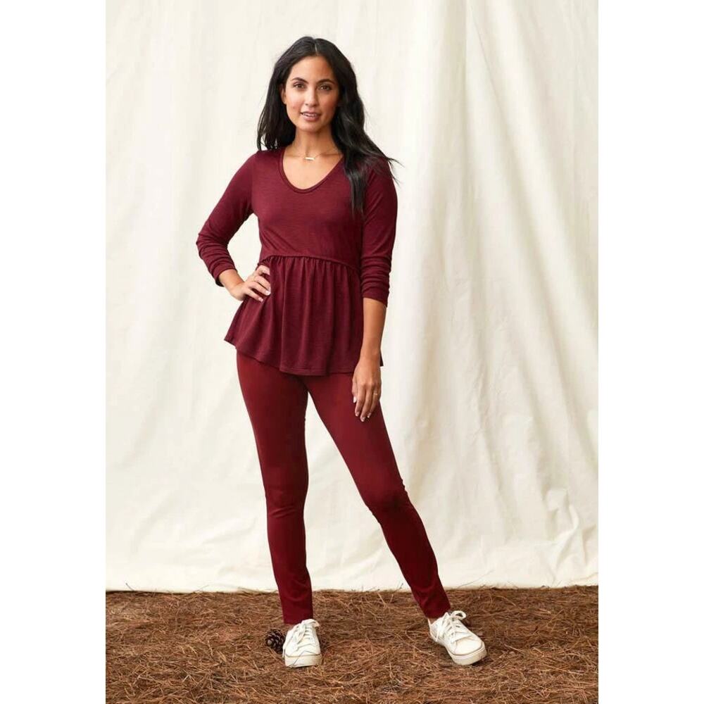Matilda Jane Just Imagine High Rise Ponte Wonder Leggings Burgundy Womens Large